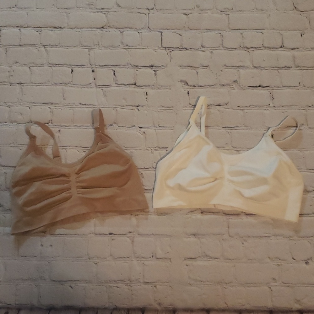 Sleep Nursing  bras white & tan